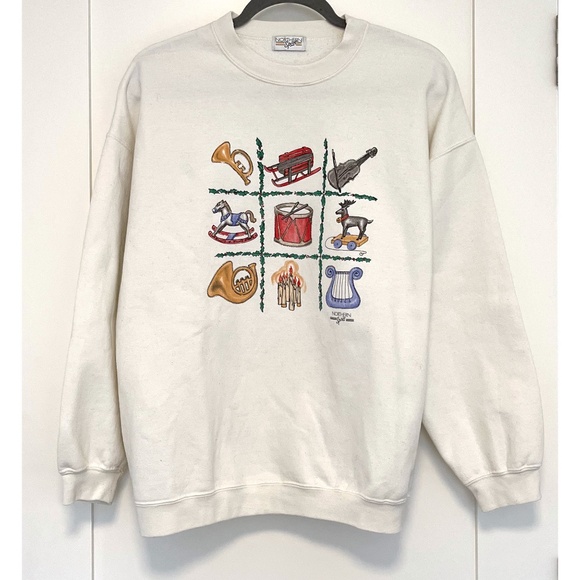 Northern Spirit White Christmas Graphic Sweatshirt vintage holiday - Picture 4 of 6